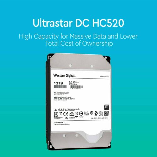 WD Ultrastar DC HC520 - 12TB Disque dur serveur 3.5 12 To 7200 RPM 256 Mo  SATA 6Gb/s - Alger Algérie